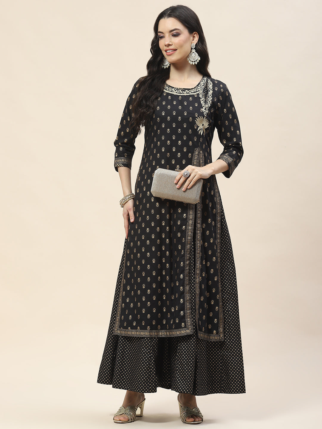 Embroidered Cotton Anarkali Kurta