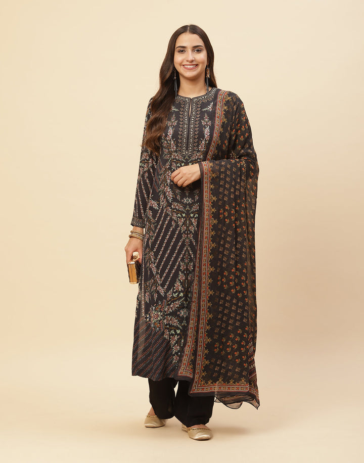 Digital Printed Crepe Salwar Kameez Stitched Suit With Georgette Dupatta