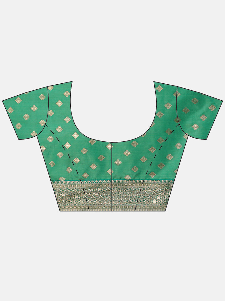 Zari Border Booti Linen Woven Saree