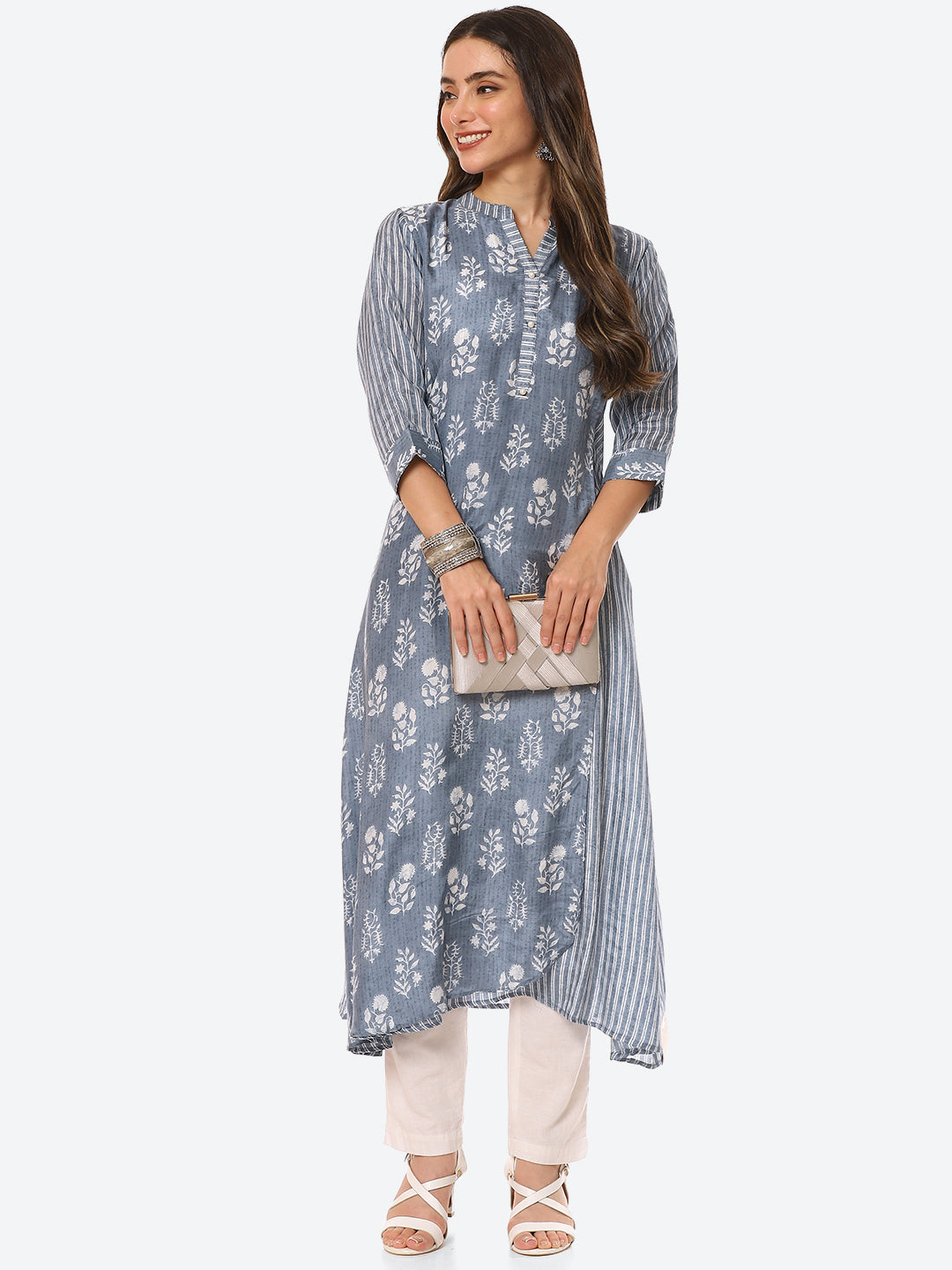 Floral Printed Muslin Kurta