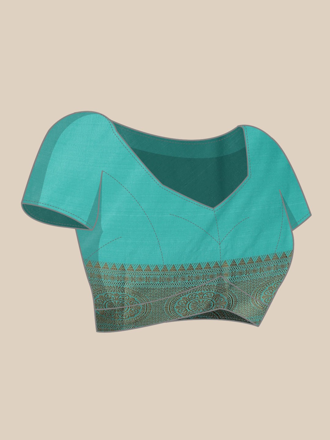 Plain Zari Border Cotton Woven Saree
