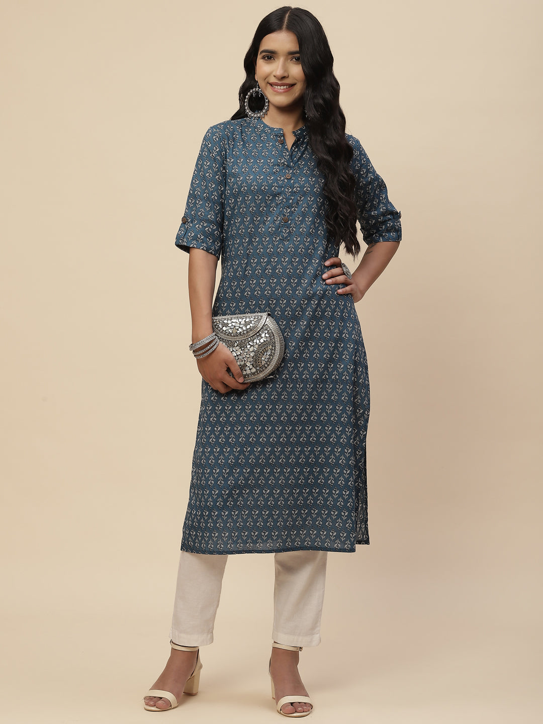 Floral Printed Cotton Kurta
