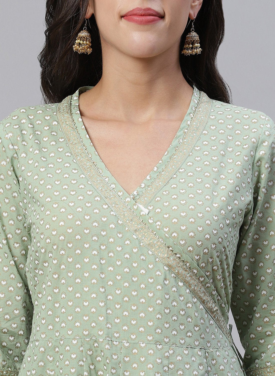 Cotton Printed Angrakha Kurti