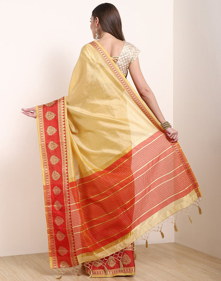 MBZ Meena Bazaar-Beige Art Handloom Saree