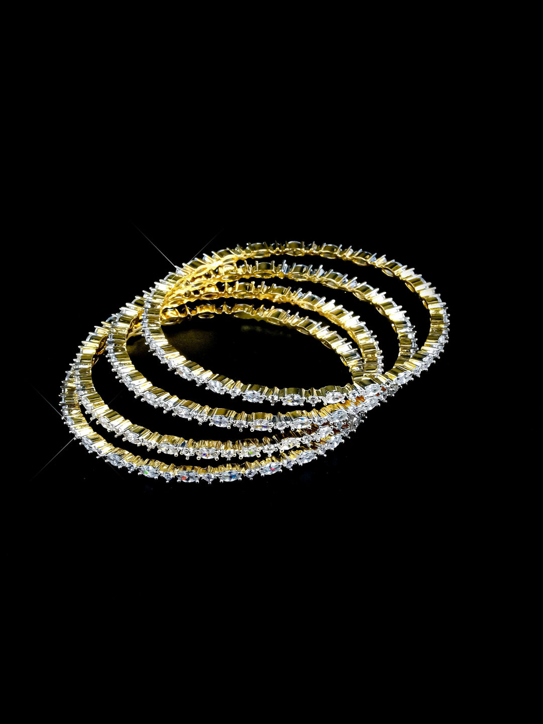 Gold &amp; White AD Bangles Set