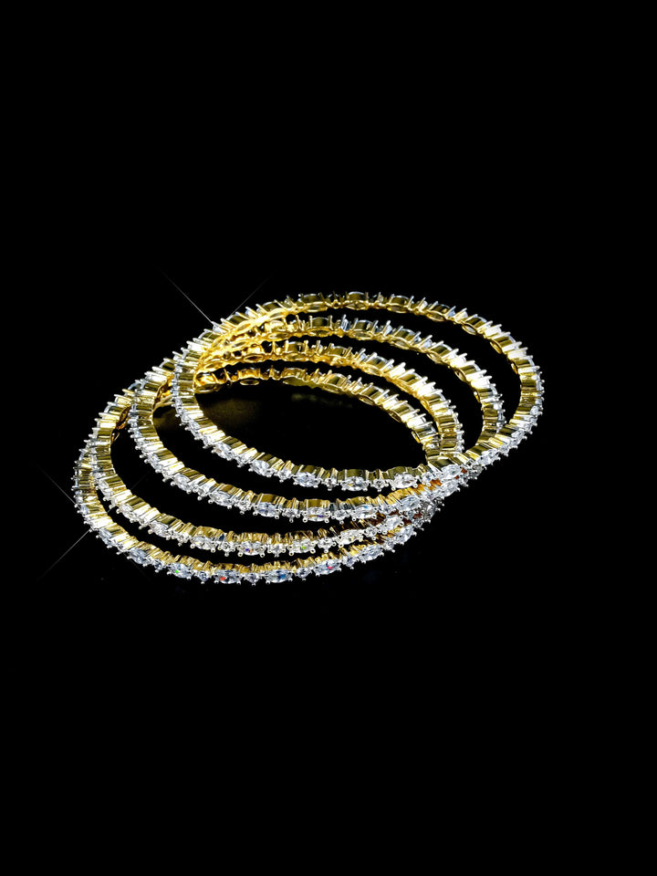 Gold &amp; White AD Bangles Set
