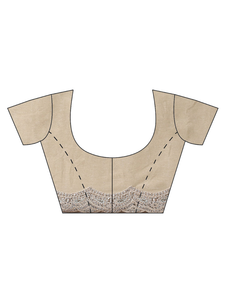 Stone work Handloom Net Embroidered Saree