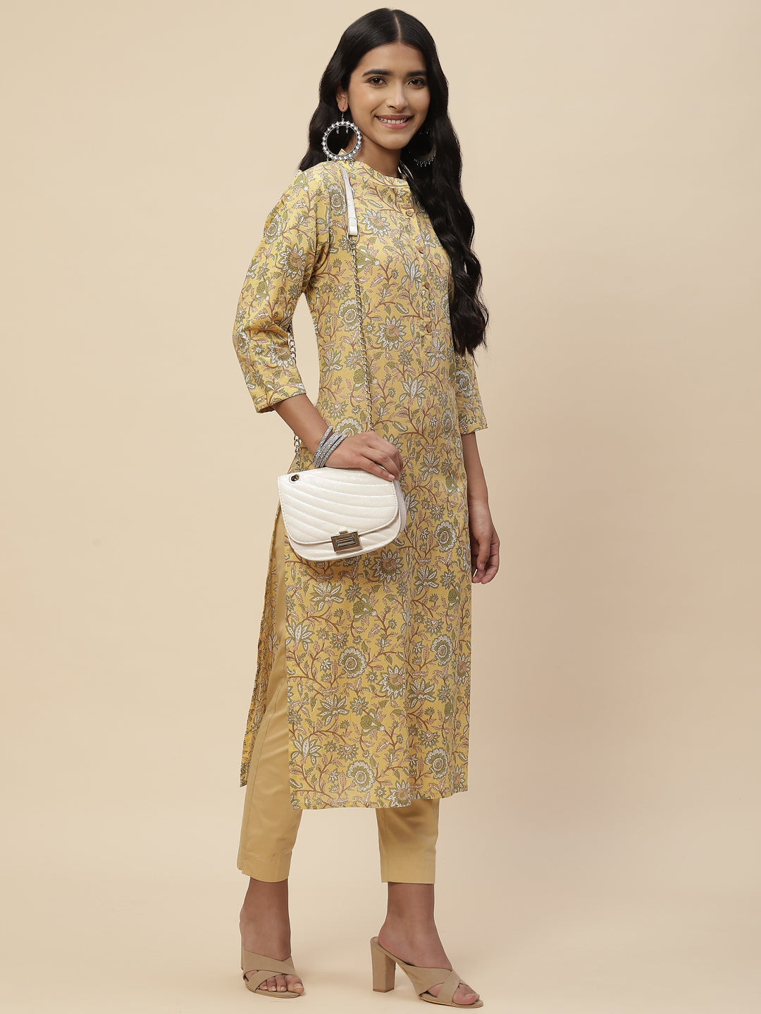 Floral Printed Cotton Kurta