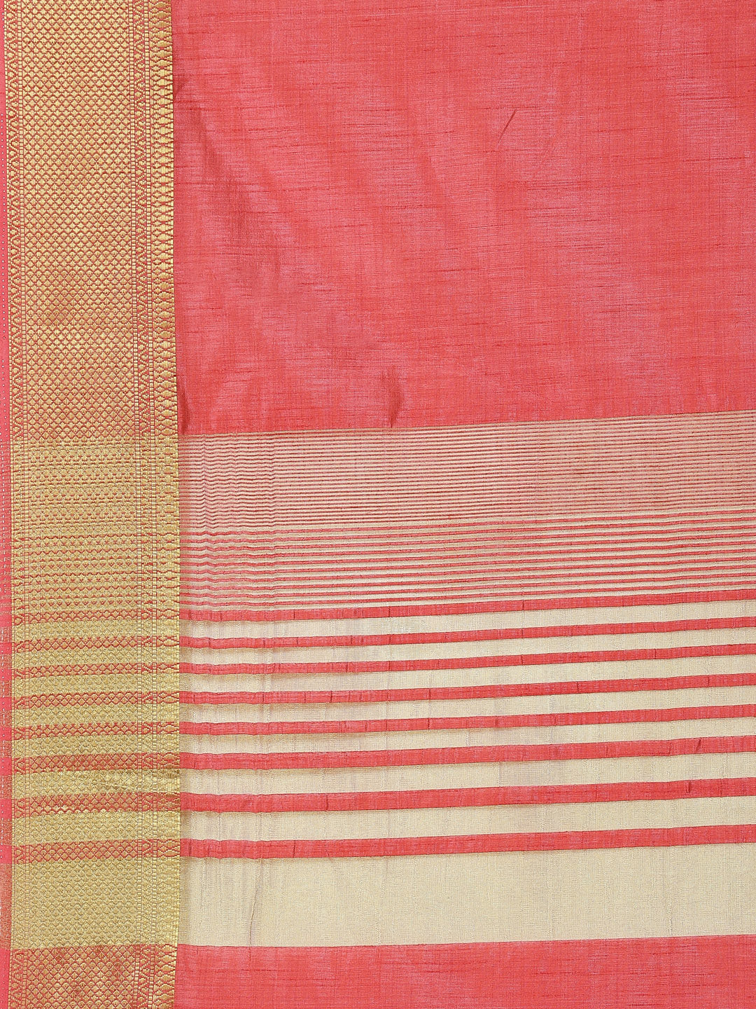 Plain Zari Border Handloom Woven Saree