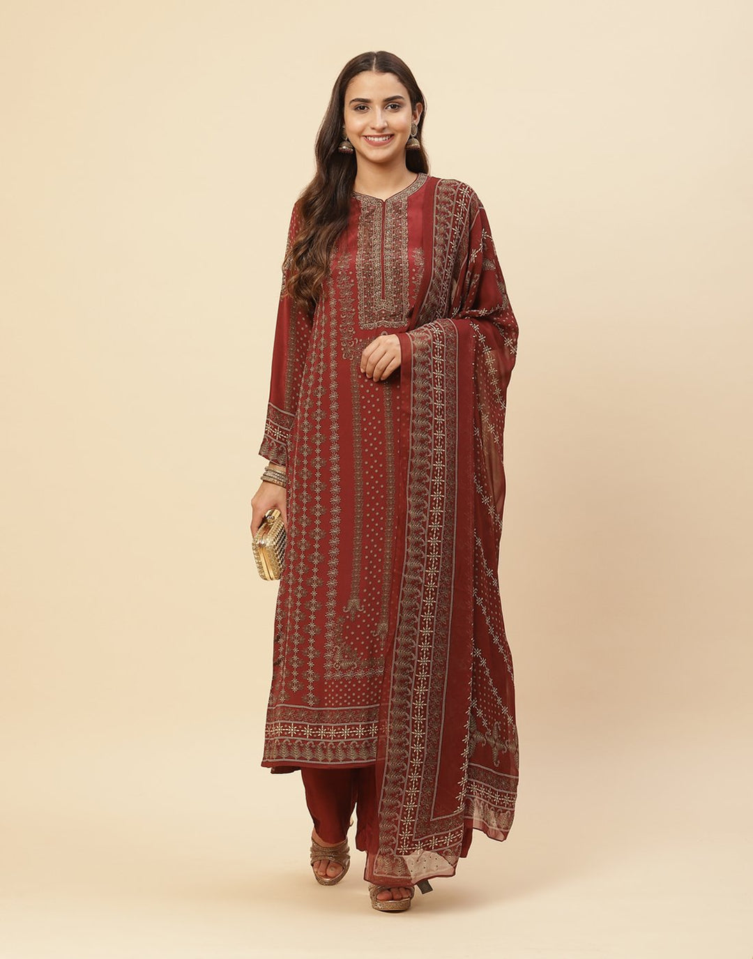 Digital Printed Crepe Salwar Kameez Stitched Suit With Georgette Dupatta