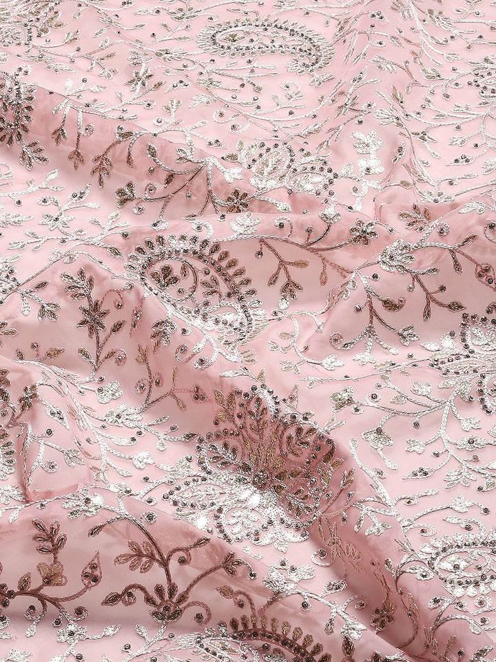 Resham Jaal Embroidery Organza Saree