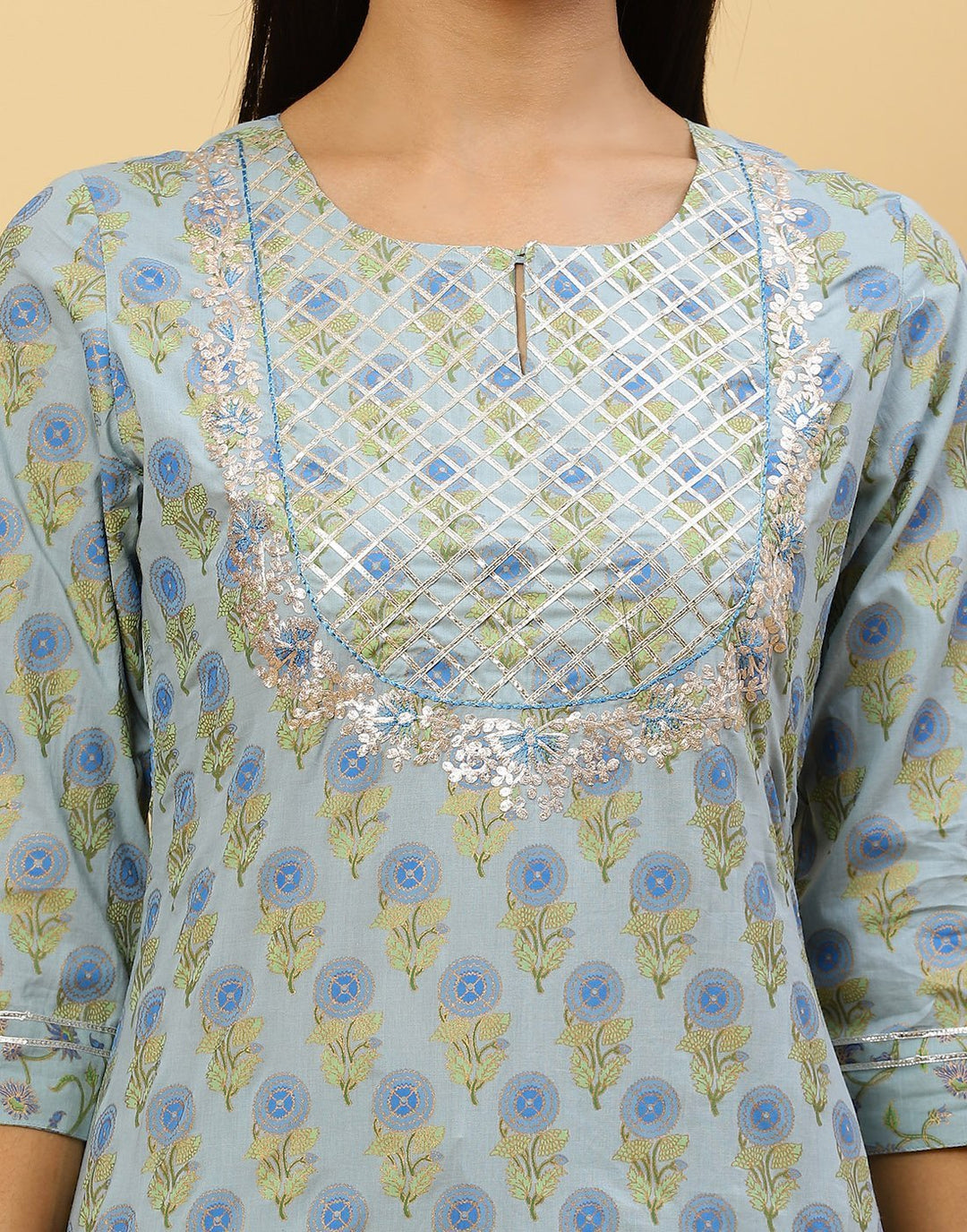 Printed Cotton Kurti With Palazzo