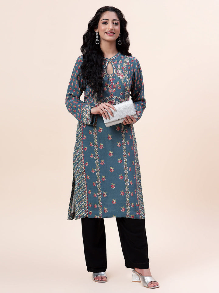 Digital Printed Crepe Kurta