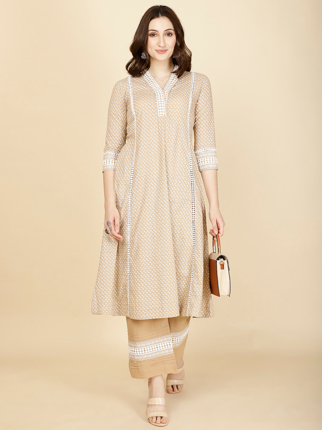 Abstract Printed Cotton Kurta With Pants