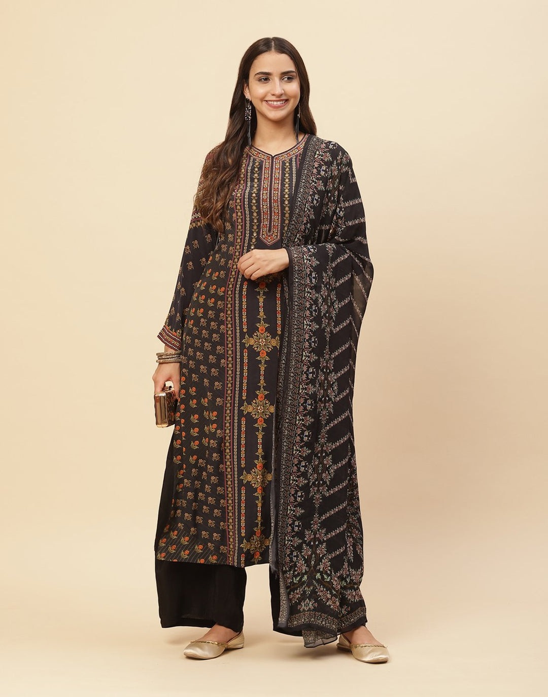 Digital Printed Crepe Salwar Kameez Stitched Suit With Georgette Dupatta