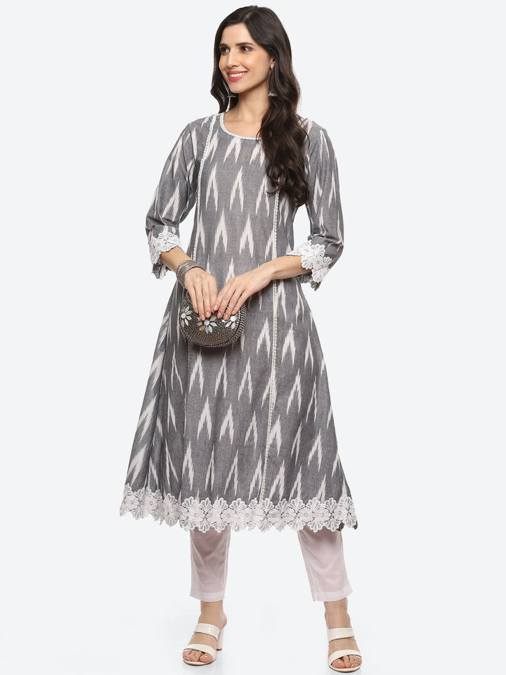 Printed Cotton Kurta With Pant