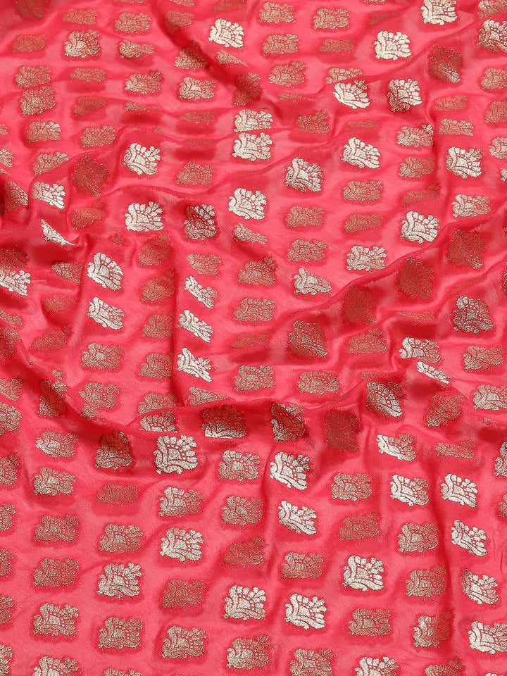 Zari Booti Chiffon Plain Saree