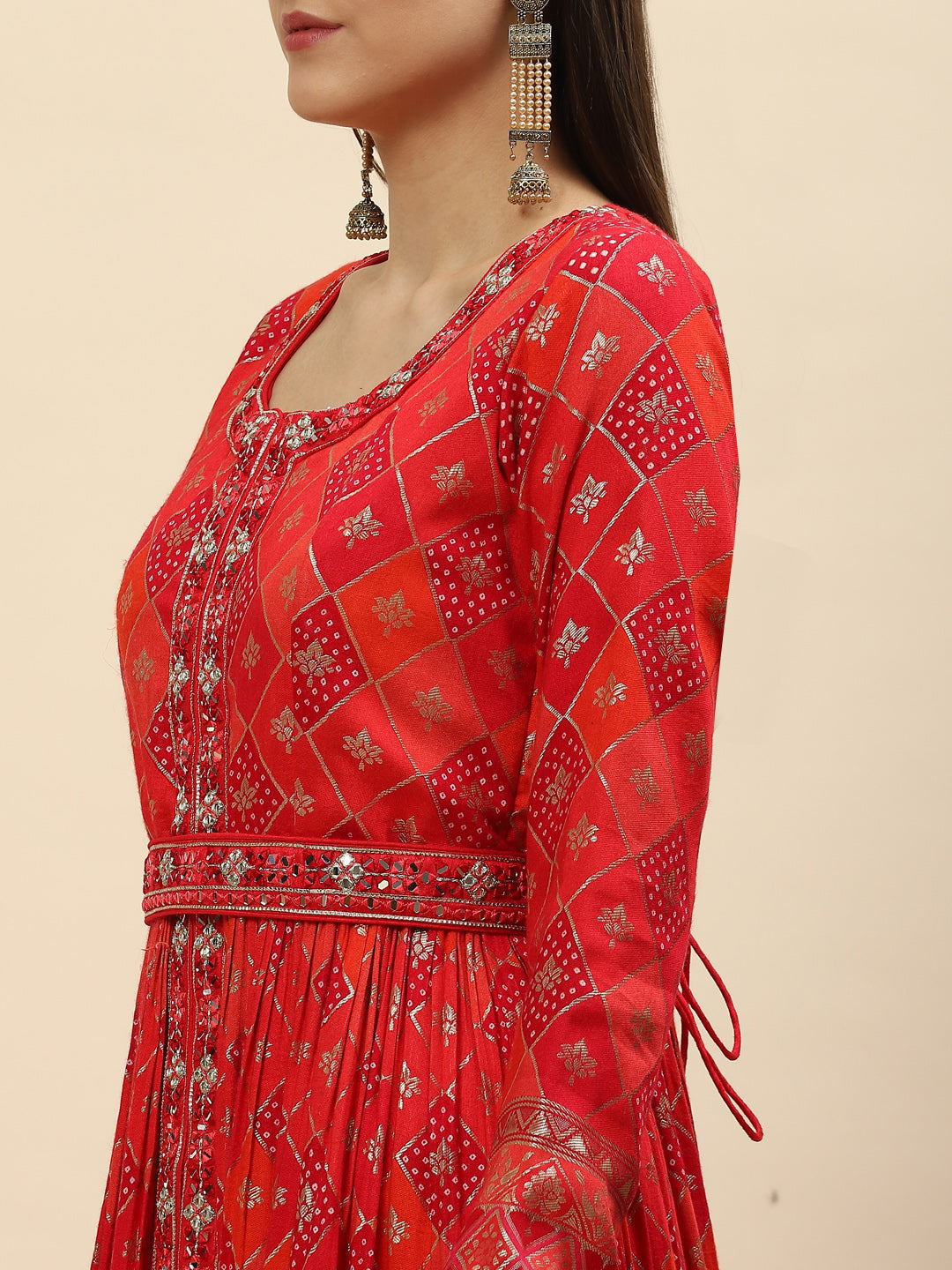 Banarasi Cotton Kurta With Pants &amp; Silk Dupatta