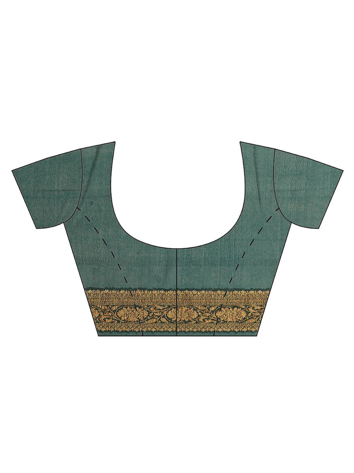 Antique Booti Chiffon Plain Saree