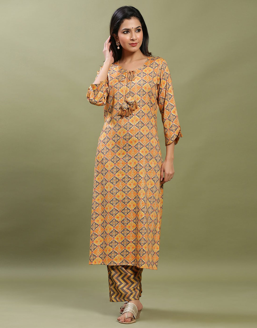 Printed Rayon Kurti With Pant