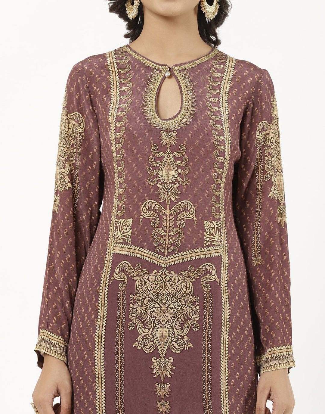 MBZ Meena Bazaar-Grey Digital Printed Crepe Salwaar Kameez Stitched Suit