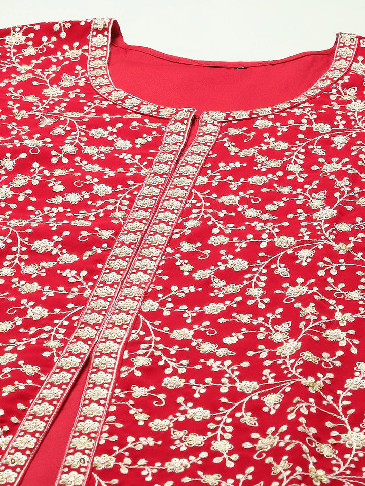 Georgette Kurta With Skirt &amp; Dupatta