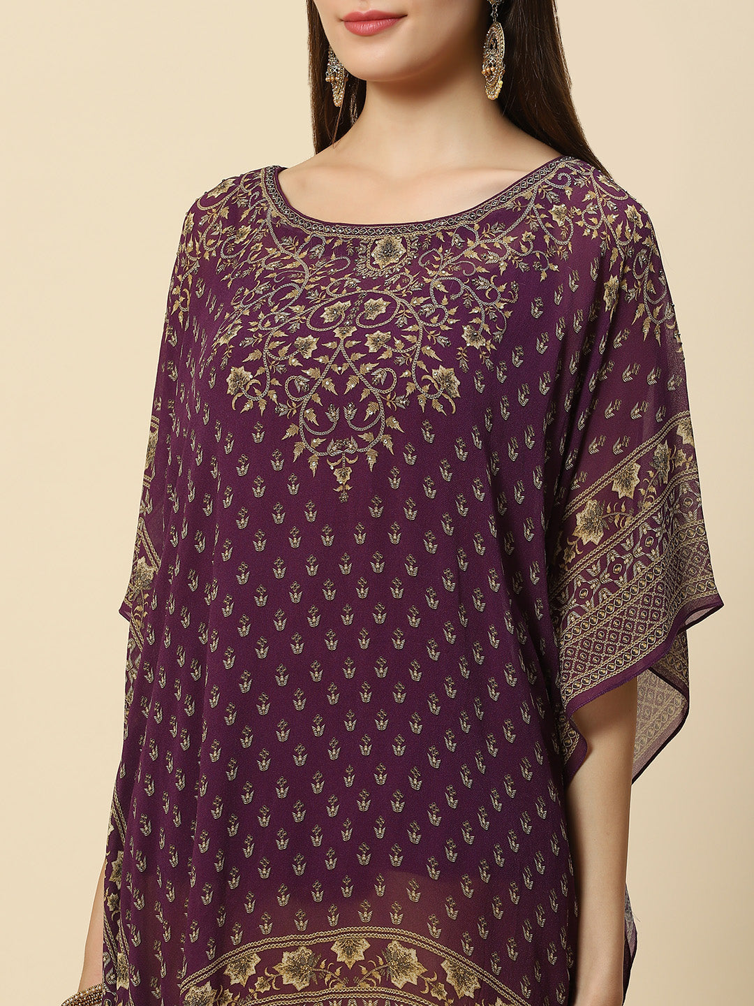 Digital Printed Georgette Kaftan Kurta