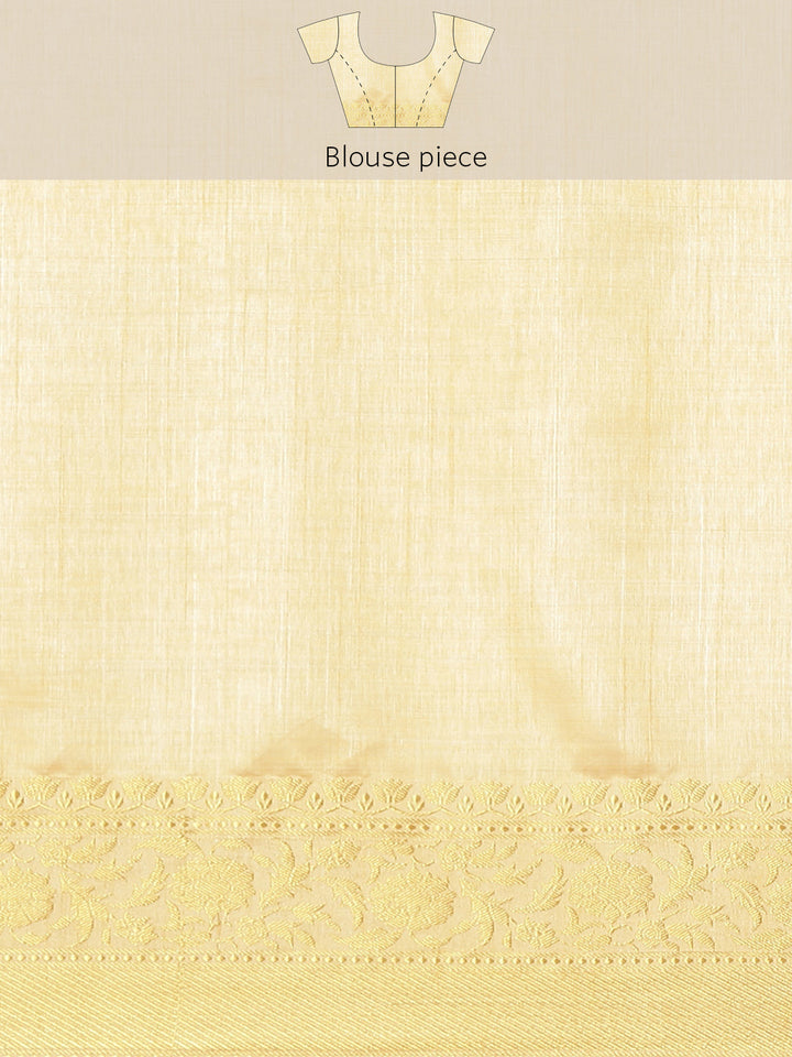 Plain Art Handloom Saree with  Zari Border