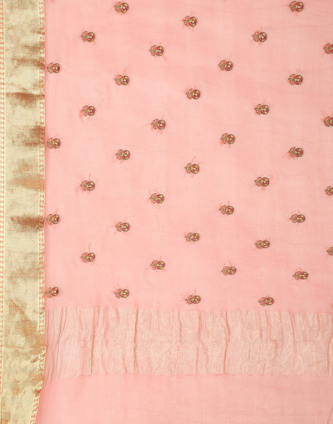 MBZ Meena Bazaar-Yellow Chiffon Saree