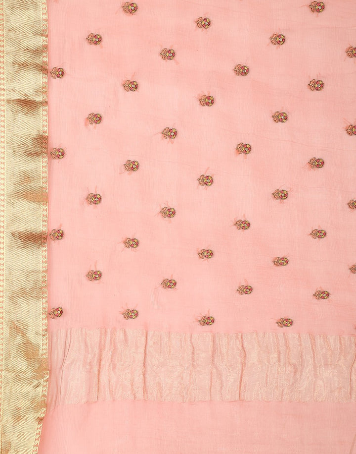 MBZ Meena Bazaar-Yellow Chiffon Saree