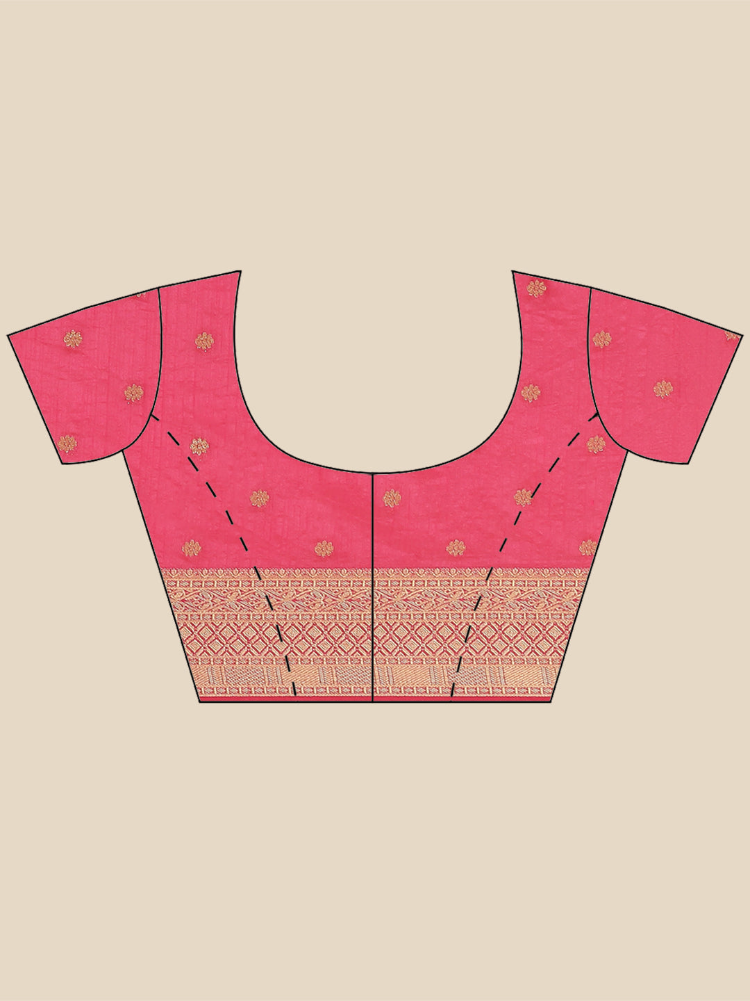 Plain Zari Booti Handloom Woven Saree