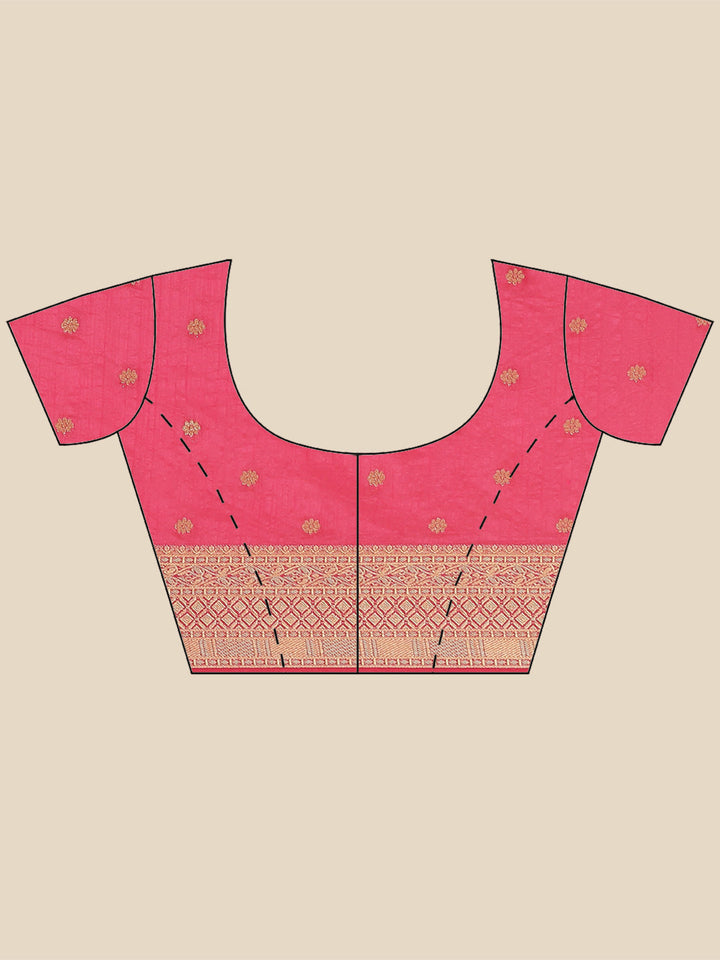 Plain Zari Booti Handloom Woven Saree