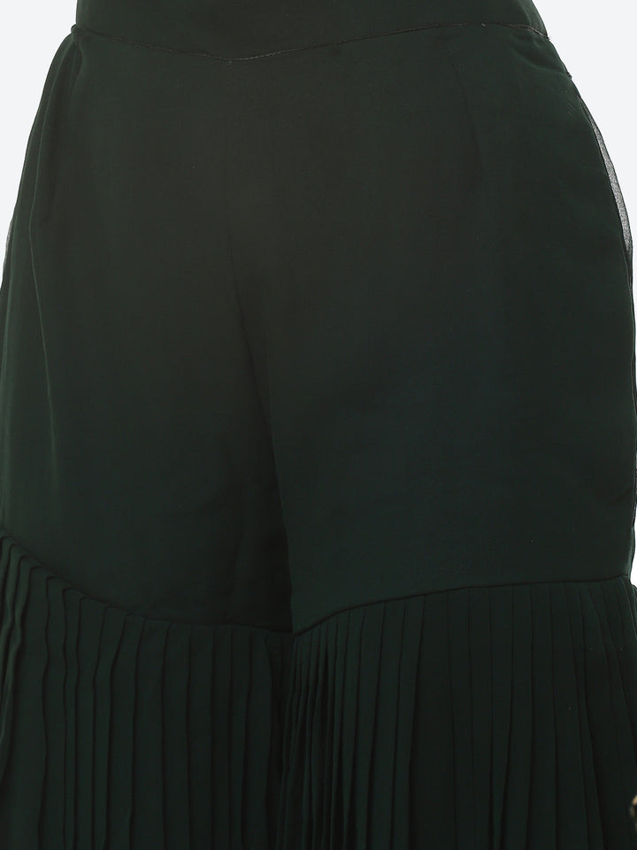 Zari Embroidered Georgette kurta With Palazzo &amp; Dupatta