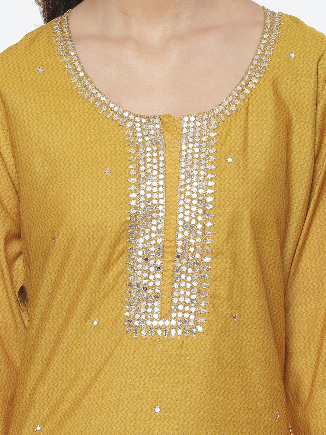 Printed Cotton Kurti With Pant And Dupatta