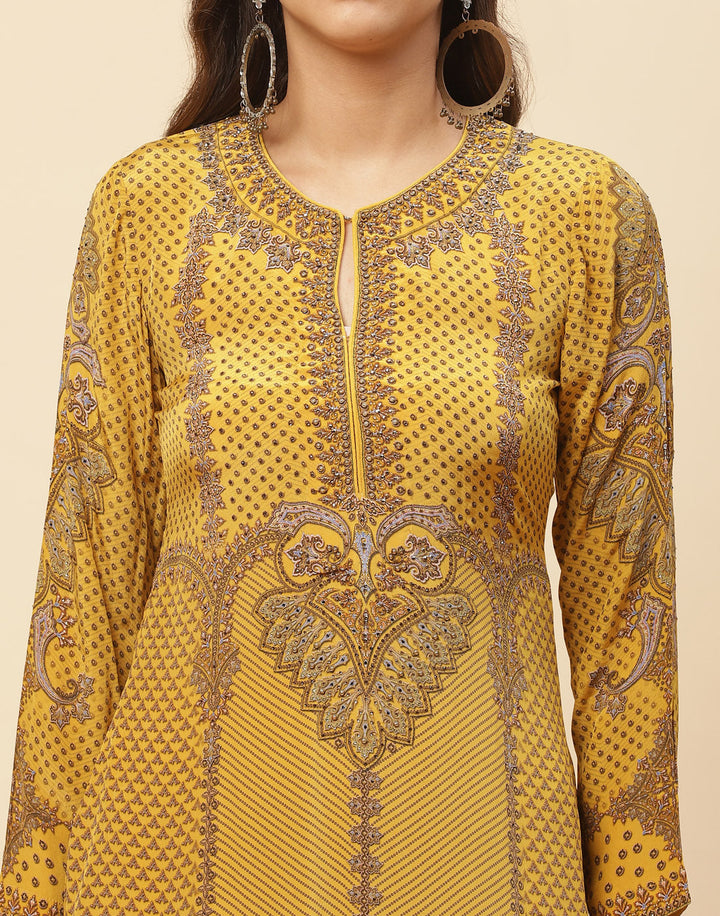 Digital Printed Crepe Salwar Kameez Stitched Suit With Georgette Dupatta