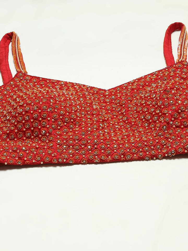 Floral Printed Crepe Choli With Skirt &amp; Dupatta