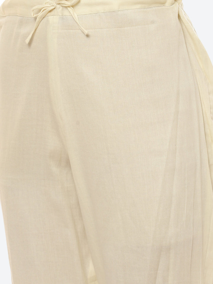 Resham Booti Cotton Kurta With Pant &amp; Dupatta