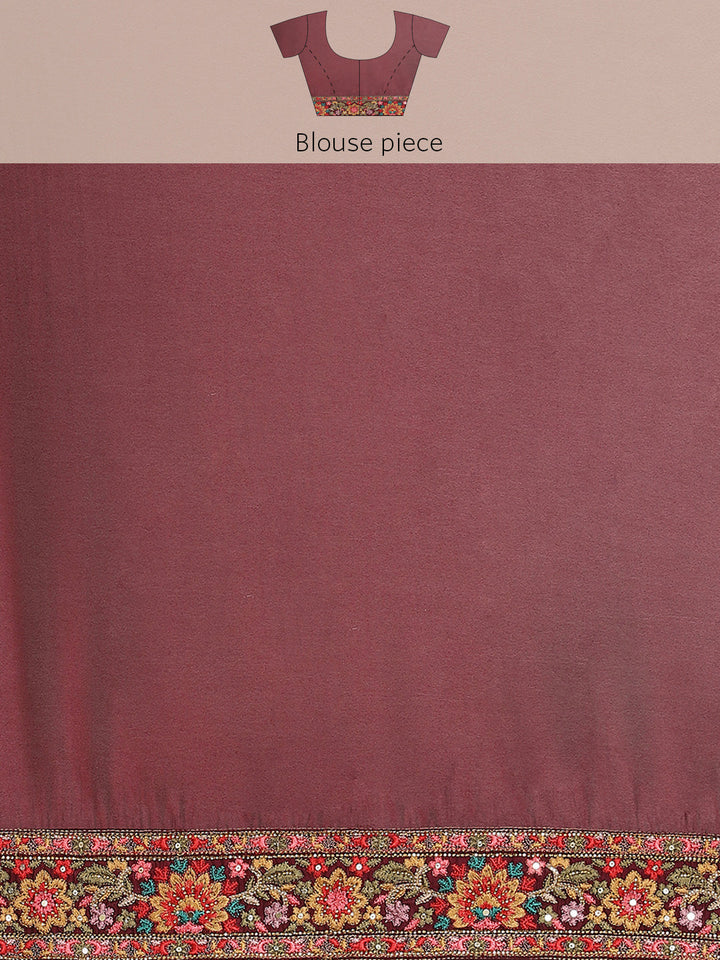 Resham Jaal Crepe Embroidered Saree