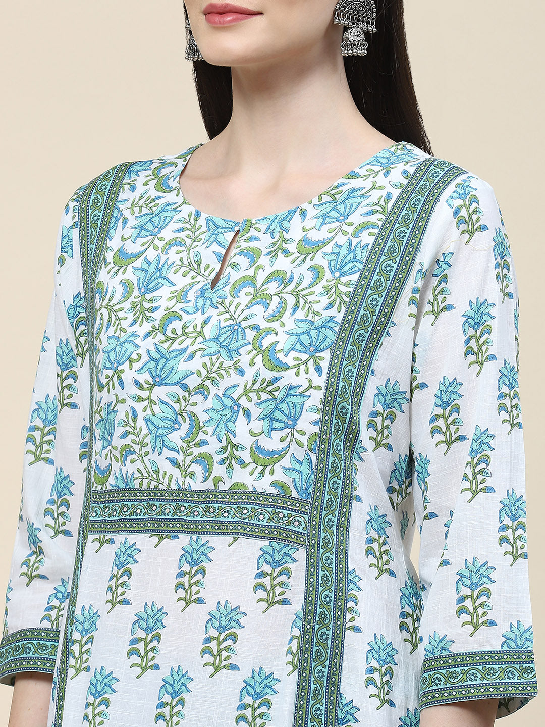Printed Cotton Kurta With Pants