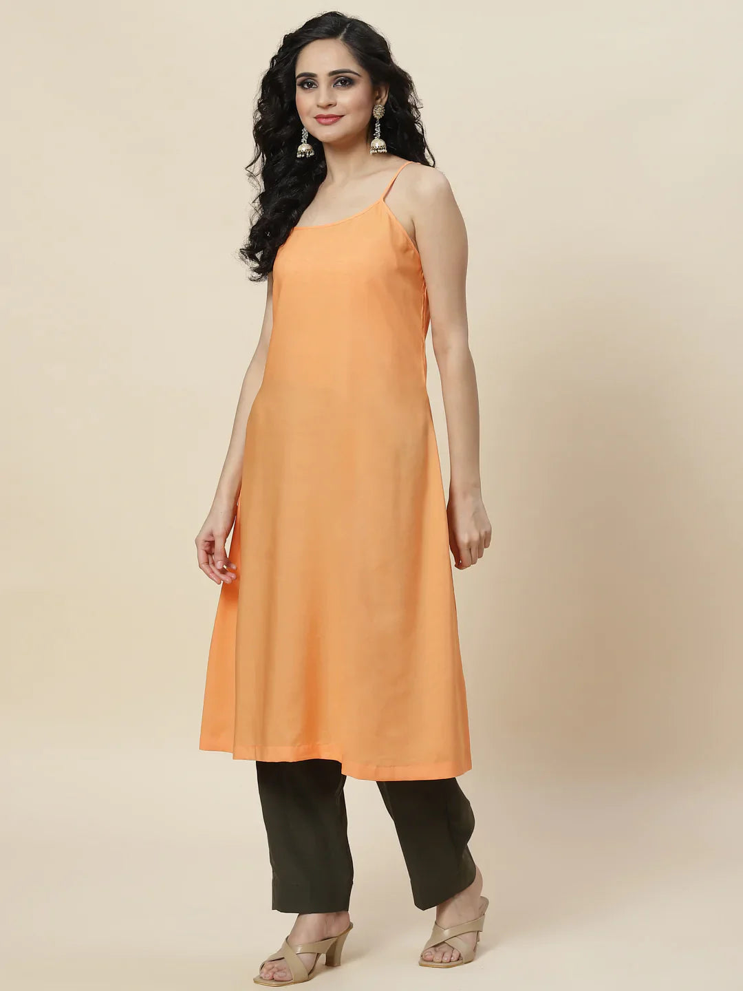 Floral Printed Organza Kurta With Palazzo &amp; Inner
