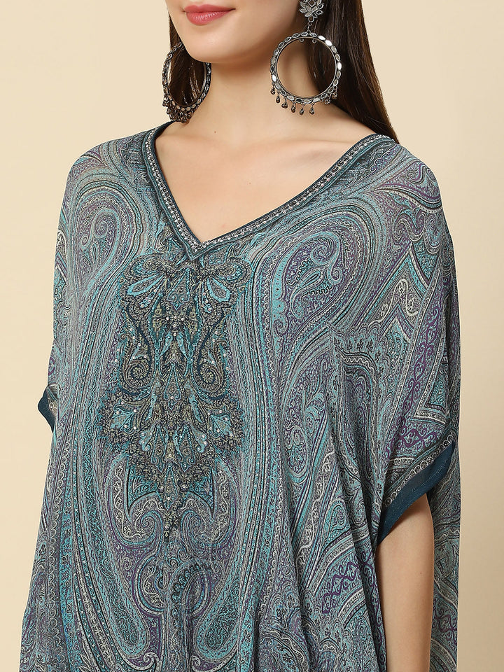 Digital Printed Georgette Kaftan Kurta