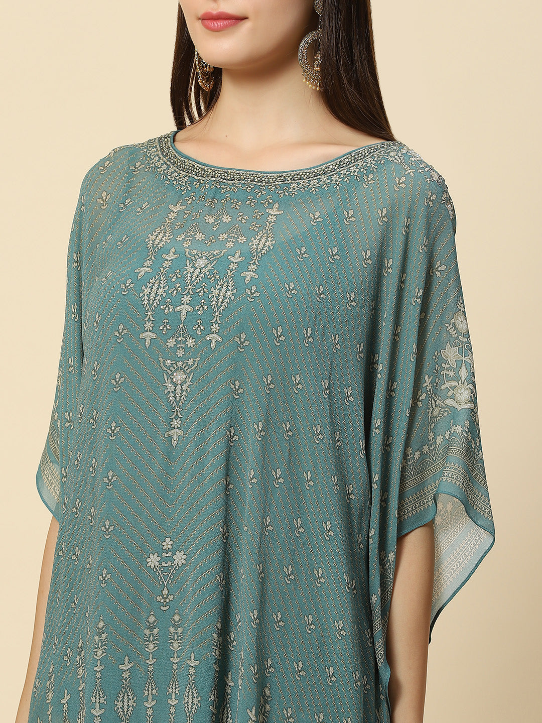 Digital Printed Georgette Kaftan Kurta