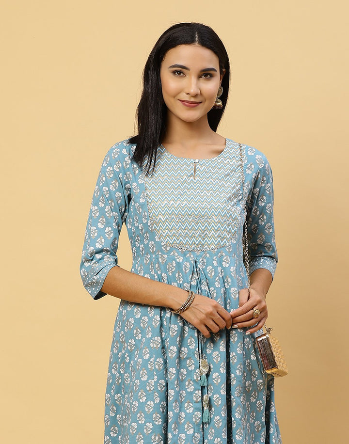 Printed Cotton Anarkali Kurti