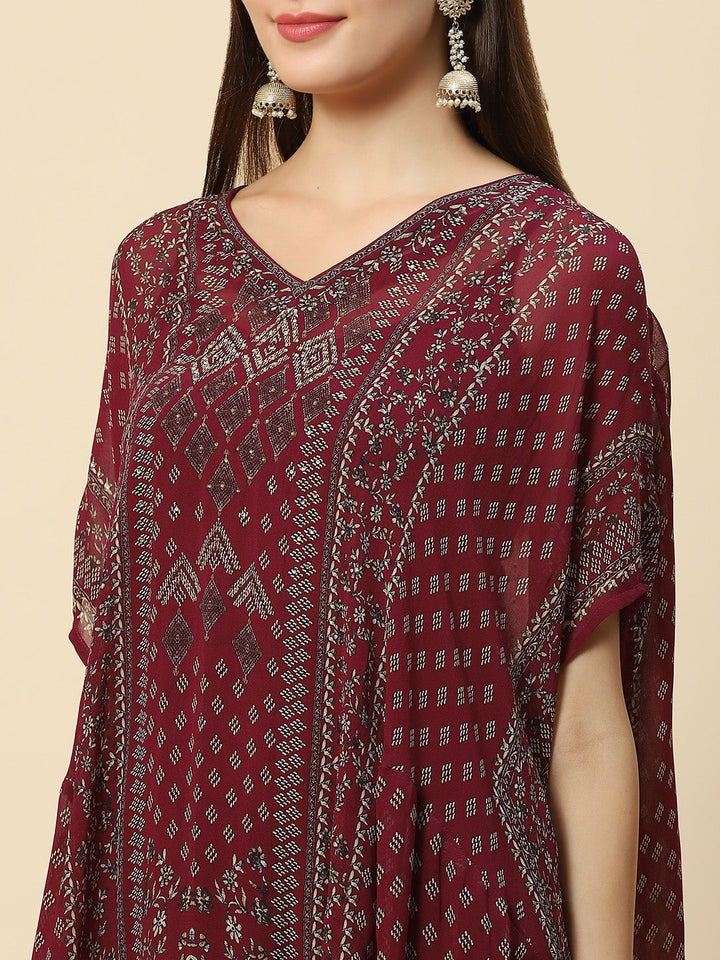 Digital Printed Georgette Kaftan Kurta