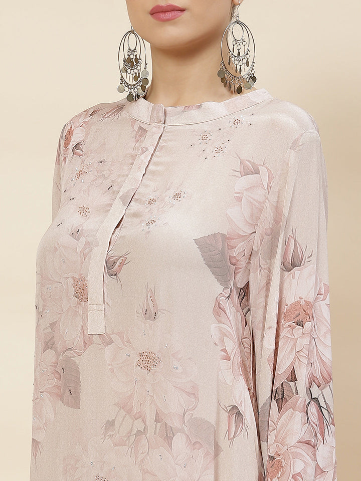 Printed Crepe Kurta With Pants