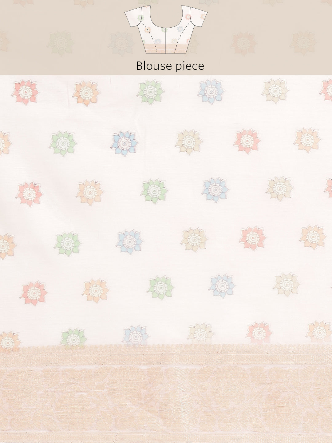 Digital Floral Banarasi Pallu Saree Printed