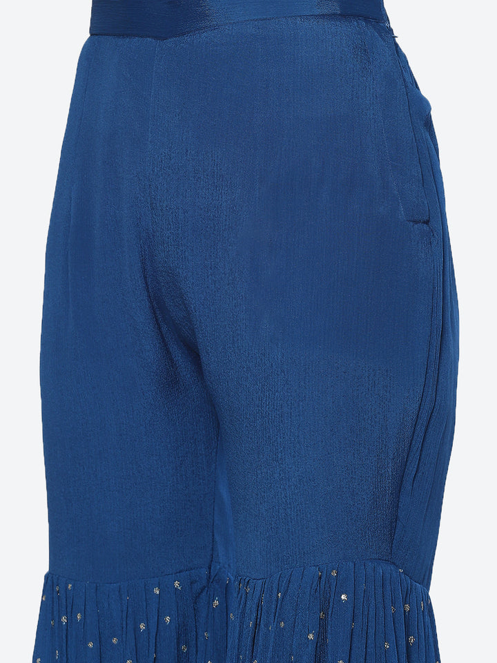 Sequin Crepe Kurta With Garara &amp; Dupatta