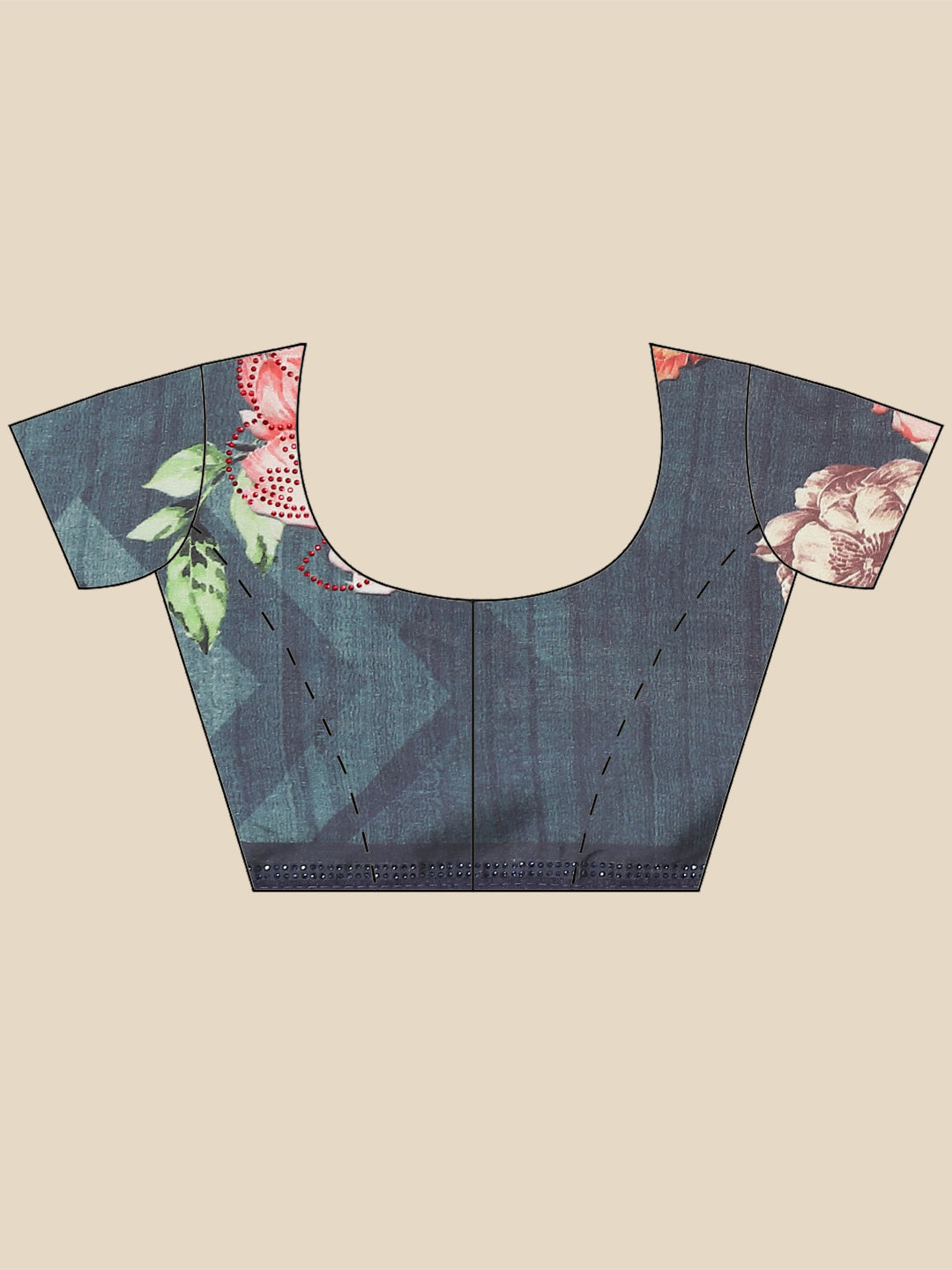 Abstract Digital Printed Satin Saree