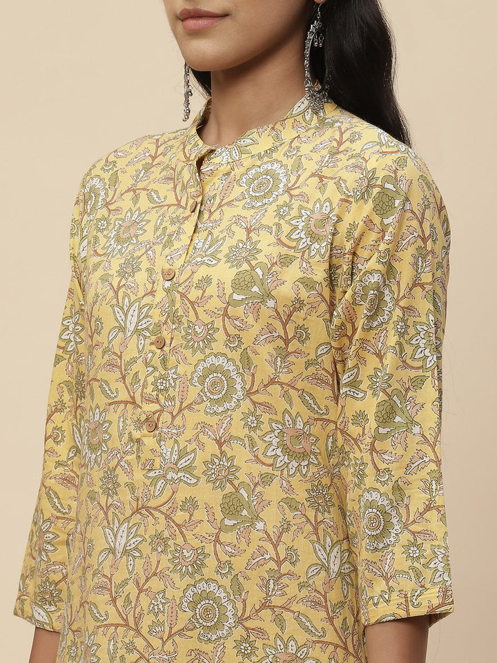Floral Printed Cotton Kurta