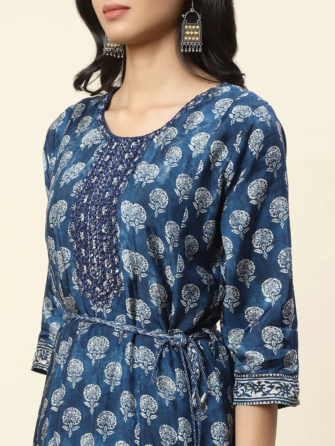 Floral Printed Handloom Anarkali Kirta